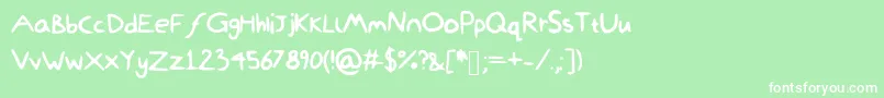 DamiWasHere Font – White Fonts on Green Background