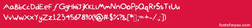 DamiWasHere Font – White Fonts on Red Background