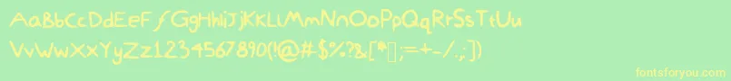 DamiWasHere Font – Yellow Fonts on Green Background