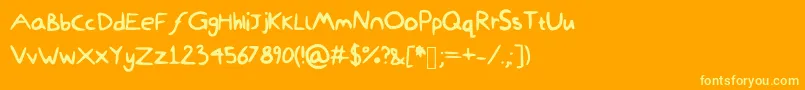 DamiWasHere Font – Yellow Fonts on Orange Background