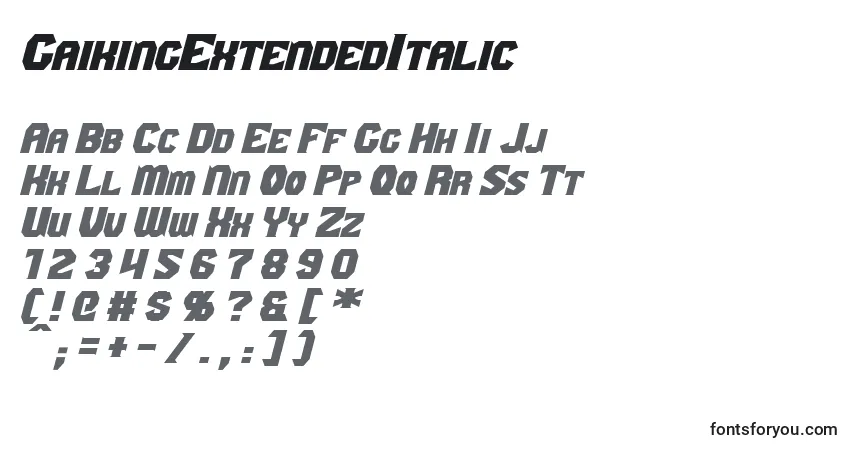 GaikingExtendedItalic Font – alphabet, numbers, special characters