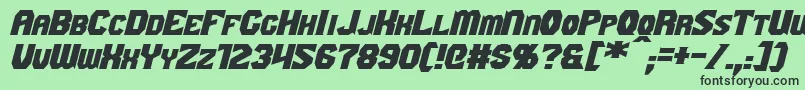 Шрифт GaikingExtendedItalic – чёрные шрифты на зелёном фоне