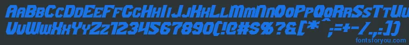 GaikingExtendedItalic Font – Blue Fonts on Black Background