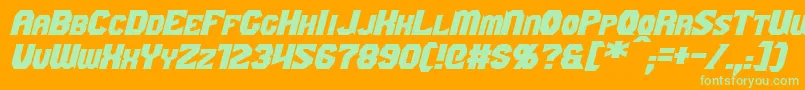 GaikingExtendedItalic Font – Green Fonts on Orange Background