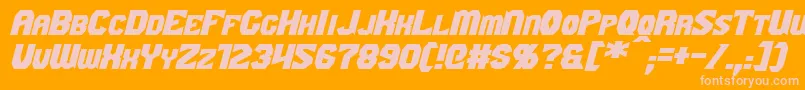 GaikingExtendedItalic Font – Pink Fonts on Orange Background