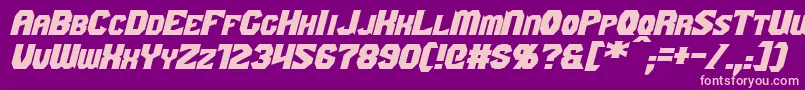 GaikingExtendedItalic Font – Pink Fonts on Purple Background