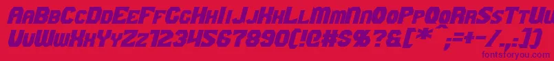 GaikingExtendedItalic Font – Purple Fonts on Red Background