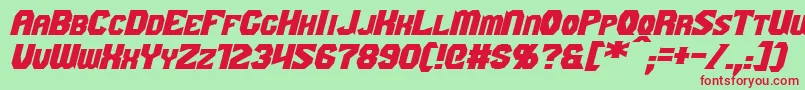 GaikingExtendedItalic Font – Red Fonts on Green Background