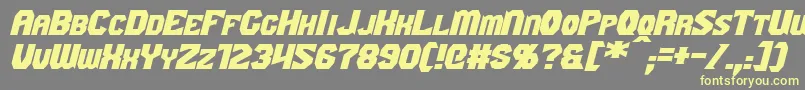 GaikingExtendedItalic Font – Yellow Fonts on Gray Background