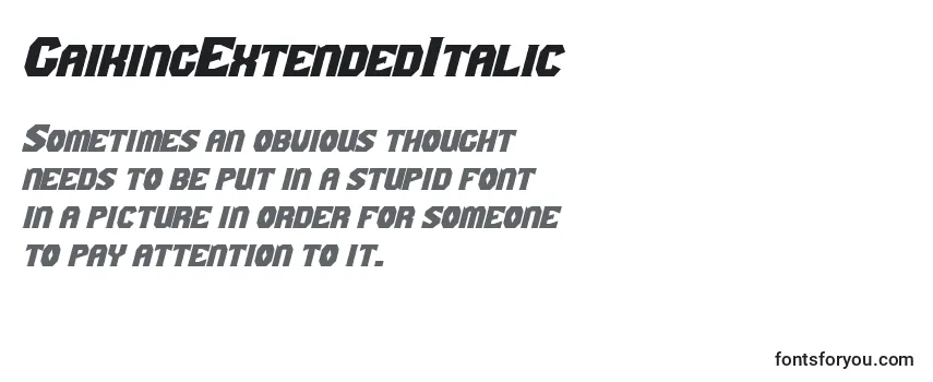 Review of the GaikingExtendedItalic Font