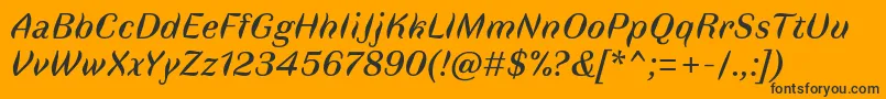 FauneTextItalic Font – Black Fonts on Orange Background