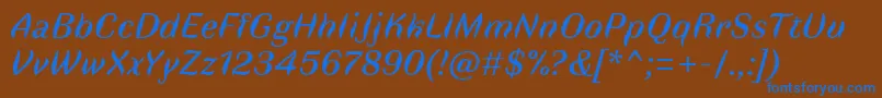 FauneTextItalic Font – Blue Fonts on Brown Background