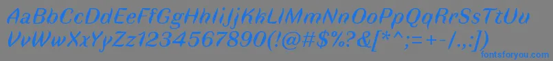 Шрифт FauneTextItalic – синие шрифты на сером фоне