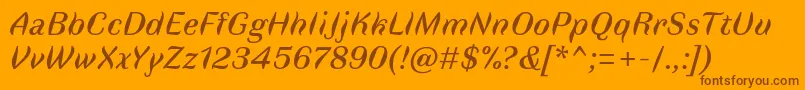 FauneTextItalic Font – Brown Fonts on Orange Background