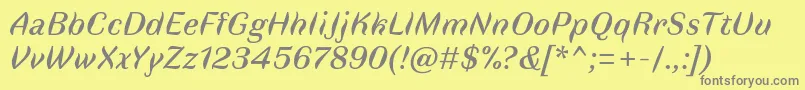FauneTextItalic Font – Gray Fonts on Yellow Background
