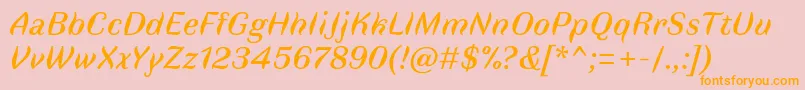 FauneTextItalic Font – Orange Fonts on Pink Background