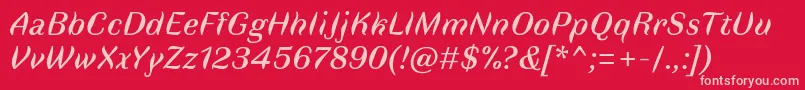 FauneTextItalic Font – Pink Fonts on Red Background