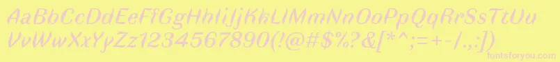 FauneTextItalic Font – Pink Fonts on Yellow Background