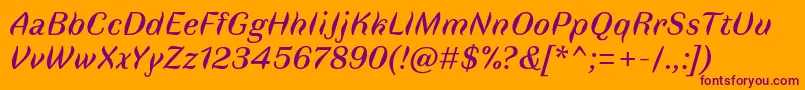 FauneTextItalic Font – Purple Fonts on Orange Background