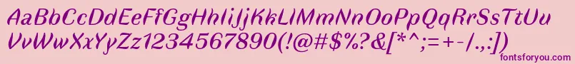 FauneTextItalic Font – Purple Fonts on Pink Background