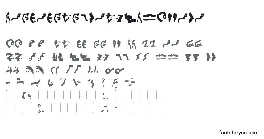 Fuente GiediDecepticonGraffiti - alfabeto, números, caracteres especiales