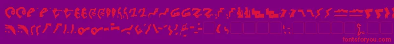 Czcionka GiediDecepticonGraffiti – czerwone czcionki na fioletowym tle