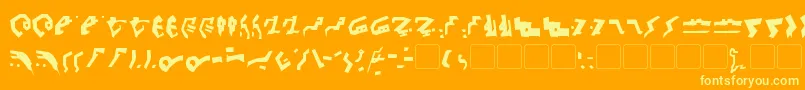 GiediDecepticonGraffiti-Schriftart – Gelbe Schriften auf orangefarbenem Hintergrund