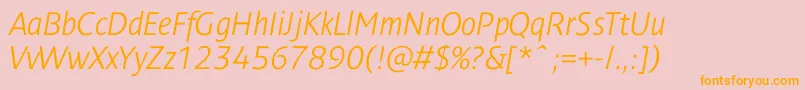 DendanewlightcItalic Font – Orange Fonts on Pink Background