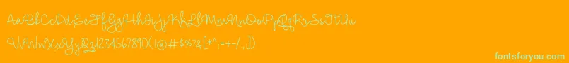 HickoryJackLight-Schriftart – Grüne Schriften auf orangefarbenem Hintergrund