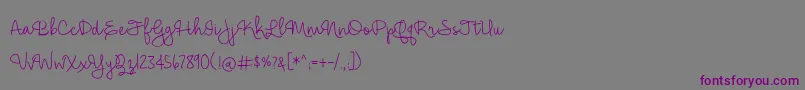 HickoryJackLight Font – Purple Fonts on Gray Background