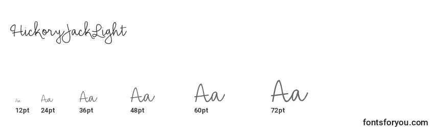 Tamaños de fuente HickoryJackLight
