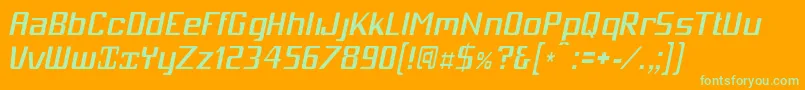 フォントMobici – オレンジの背景に緑のフォント