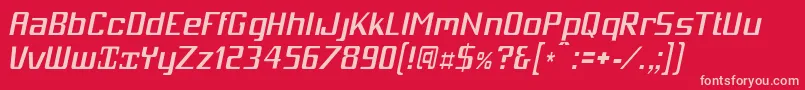フォントMobici – 赤い背景にピンクのフォント