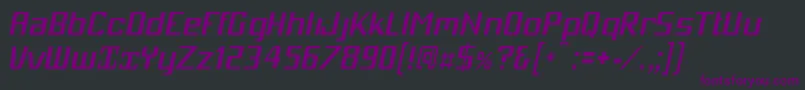 フォントMobici – 黒い背景に紫のフォント