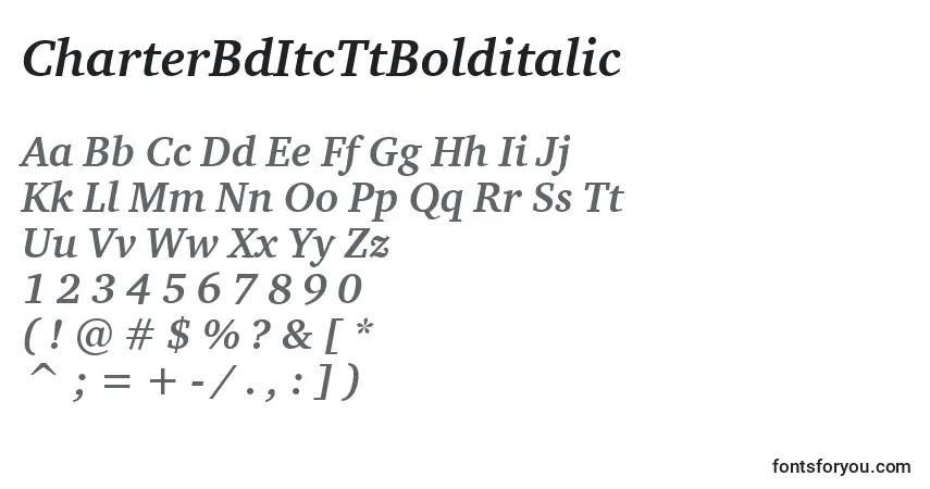 Schriftart CharterBdItcTtBolditalic – Alphabet, Zahlen, spezielle Symbole