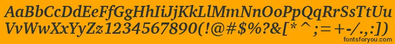 CharterBdItcTtBolditalic Font – Black Fonts on Orange Background