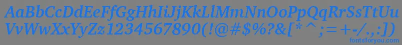 CharterBdItcTtBolditalic Font – Blue Fonts on Gray Background