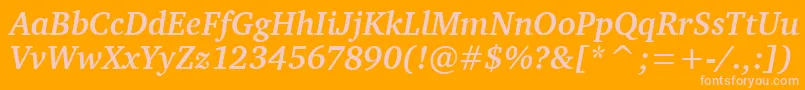 CharterBdItcTtBolditalic Font – Pink Fonts on Orange Background