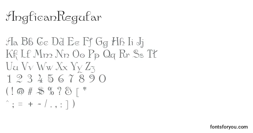 AnglicanRegular Font – alphabet, numbers, special characters