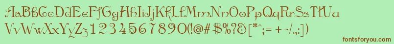 AnglicanRegular Font – Brown Fonts on Green Background