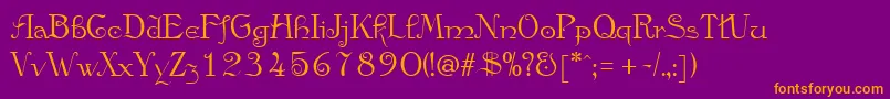 AnglicanRegular Font – Orange Fonts on Purple Background