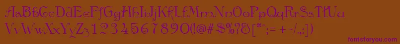 AnglicanRegular Font – Purple Fonts on Brown Background