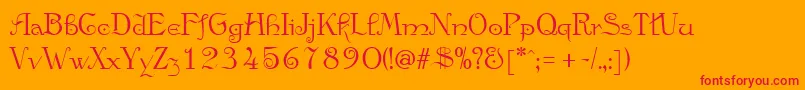 AnglicanRegular Font – Red Fonts on Orange Background