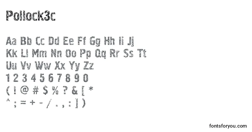Pollock3c-fontti – aakkoset, numerot, erikoismerkit