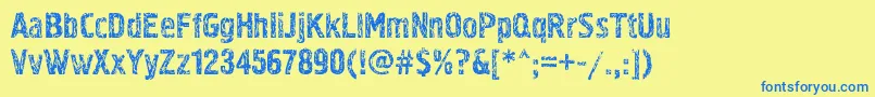 Pollock3c Font – Blue Fonts on Yellow Background