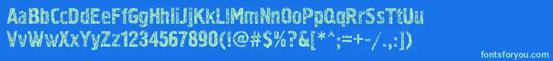 Pollock3c Font – Green Fonts on Blue Background