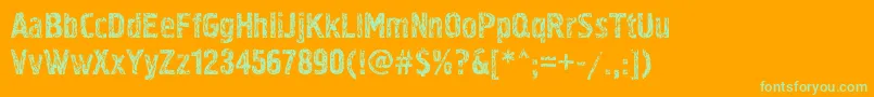 Pollock3c Font – Green Fonts on Orange Background