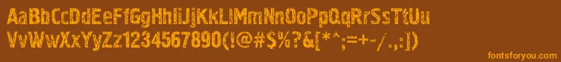 Pollock3c-Schriftart – Orangefarbene Schriften auf braunem Hintergrund