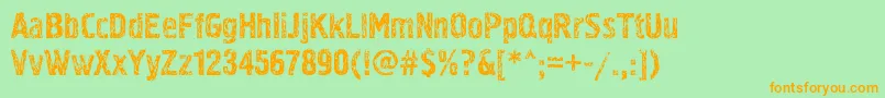 Pollock3c Font – Orange Fonts on Green Background