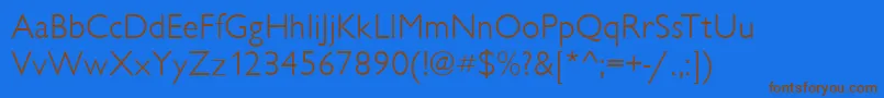 ChantillyLightRegular Font – Brown Fonts on Blue Background